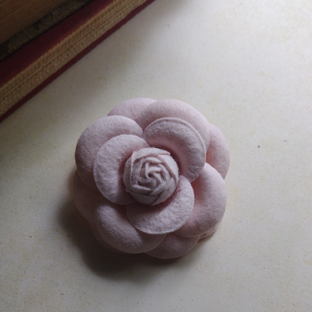 Pink Camellia Brooch